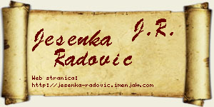 Jesenka Radović vizit kartica